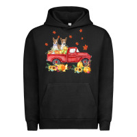Pigment Black basenji pumpkin truck fall leaf thanksgiving halloween Urban Hoodie - linhVisuals