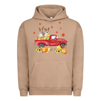 Pigment Burro basenji pumpkin truck fall leaf thanksgiving halloween Urban Hoodie - linhVisuals