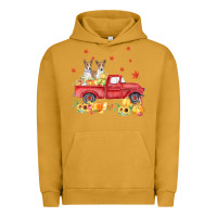Pigment Peanut Butter basenji pumpkin truck fall leaf thanksgiving halloween Urban Hoodie - linhVisuals