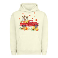 Pigment Pistachio basenji pumpkin truck fall leaf thanksgiving halloween Urban Hoodie - linhVisuals