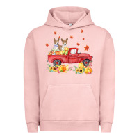 Pigment Salmon basenji pumpkin truck fall leaf thanksgiving halloween Urban Hoodie - linhVisuals