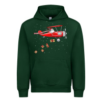 Forest Green christmas santa claus pilot flying airplane gift tee Urban Hoodie - linhVisuals