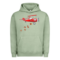 Pigment Oil Green christmas santa claus pilot flying airplane gift tee Urban Hoodie - linhVisuals