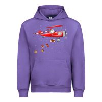 Tulip christmas santa claus pilot flying airplane gift tee Urban Hoodie - linhVisuals