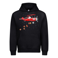 Black christmas santa claus pilot flying airplane gift tee Urban Hoodie - linhVisuals