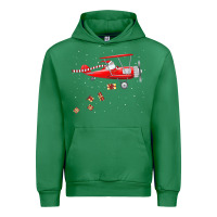 Emerald christmas santa claus pilot flying airplane gift tee Urban Hoodie - linhVisuals