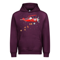 Mauve Wine christmas santa claus pilot flying airplane gift tee Urban Hoodie - linhVisuals