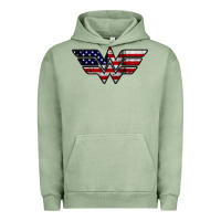 Pigment Oil Green Wonder woman american flag Urban Hoodie - linhVisuals