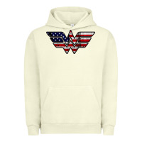 Pigment Pistachio Wonder woman american flag Urban Hoodie - linhVisuals
