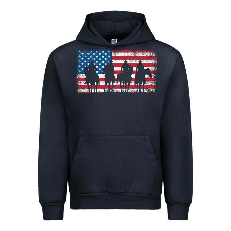 Cowboy Patriotic American Flag 4th Of July Gift Tee Urban Hoodie by linhVisuals | Teevron
