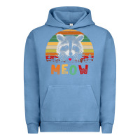 Pigment Pebble Blue funny vintage raccoon meow raccoon lovers Urban Hoodie - linhVisuals