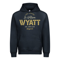 Navy The Legend Wyatt Funny Personalized Name Urban Hoodie - linhVisuals
