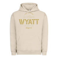 Pigment French Oak The Legend Wyatt Funny Personalized Name Urban Hoodie - linhVisuals