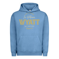 Pigment Pebble Blue The Legend Wyatt Funny Personalized Name Urban Hoodie - linhVisuals