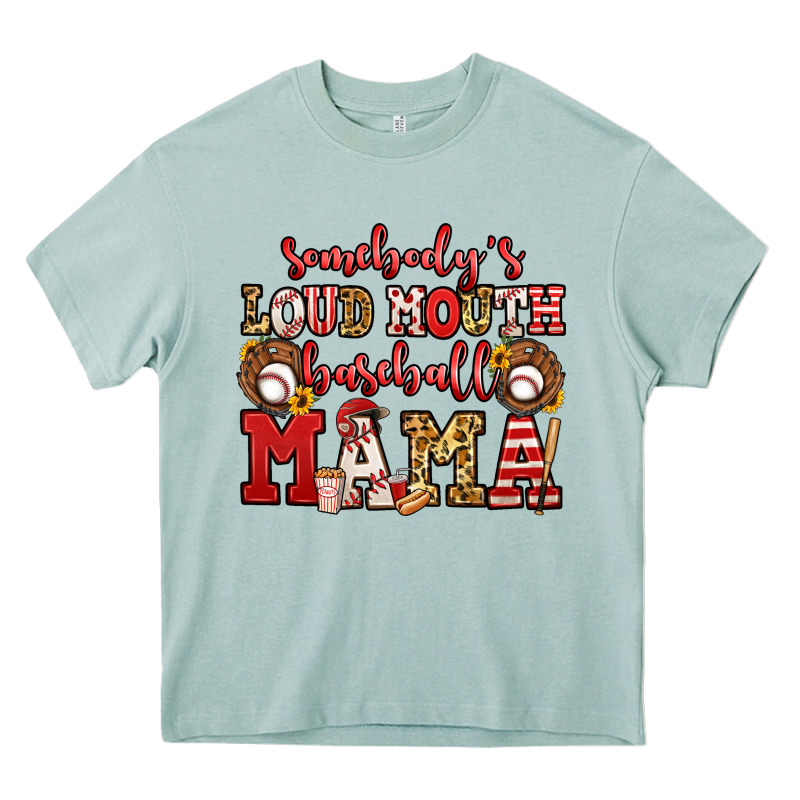 Somebody's Loud Mouth Baseball Mama Heavy Core Tee by Jasminsmagicworld | Teevron