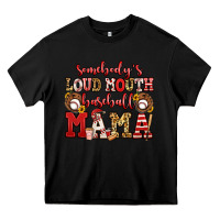 Black somebody's loud mouth baseball mama Heavy Core Tee - Jasminsmagicworld