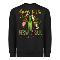 Black cheers to the new year with beers Heavyweight Sweatshirt - AdoDesignShop