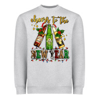 Heather Grey cheers to the new year with beers Heavyweight Sweatshirt - AdoDesignShop