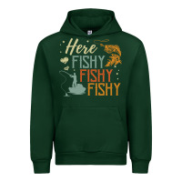 Forest Green here fishy fishy fishy fishing lovers gifts Urban Hoodie - linhVisuals