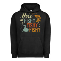 Pigment Black here fishy fishy fishy fishing lovers gifts Urban Hoodie - linhVisuals