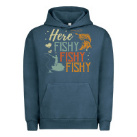 Pigment Midnight Navy here fishy fishy fishy fishing lovers gifts Urban Hoodie - linhVisuals