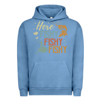 Pigment Pebble Blue here fishy fishy fishy fishing lovers gifts Urban Hoodie - linhVisuals