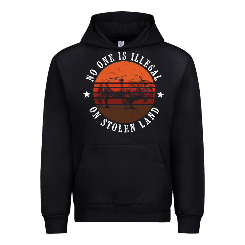 No One Is Illegal On Stolen Land 4th Of July Bison Urban Hoodie by linhVisuals | Teevron