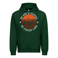 Forest Green no one is illegal on stolen land 4th of july bison Urban Hoodie - linhVisuals