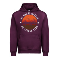 Mauve Wine no one is illegal on stolen land 4th of july bison Urban Hoodie - linhVisuals