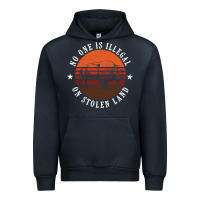 Navy no one is illegal on stolen land 4th of july bison Urban Hoodie - linhVisuals
