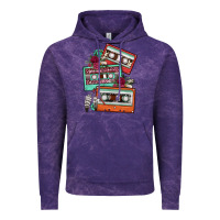 Cloud Purple cassette floral gemstone Vintage Hoodie - FaDigitalArtStudio