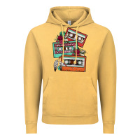 Vintage Mustard cassette floral gemstone Vintage Hoodie - FaDigitalArtStudio