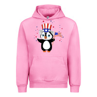Fuchsia Pink penguin american 4th of july penguin american flag Urban Hoodie - linhVisuals