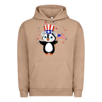 Pigment Burro penguin american 4th of july penguin american flag Urban Hoodie - linhVisuals