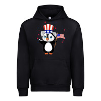 Black penguin american 4th of july penguin american flag Urban Hoodie - linhVisuals