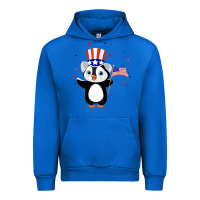 Cobalt penguin american 4th of july penguin american flag Urban Hoodie - linhVisuals
