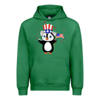 Emerald penguin american 4th of july penguin american flag Urban Hoodie - linhVisuals