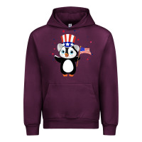 Mauve Wine penguin american 4th of july penguin american flag Urban Hoodie - linhVisuals