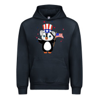 Navy penguin american 4th of july penguin american flag Urban Hoodie - linhVisuals