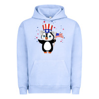 Pigment Grape Ice penguin american 4th of july penguin american flag Urban Hoodie - linhVisuals