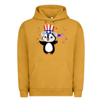 Pigment Peanut Butter penguin american 4th of july penguin american flag Urban Hoodie - linhVisuals