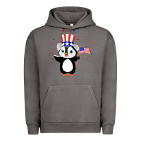 Pigment Tornado penguin american 4th of july penguin american flag Urban Hoodie - linhVisuals