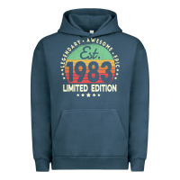 Pigment Midnight Navy est. 1983 vintage 1983 limited edition 39th birthday retro pullover ho Urban Hoodie - linhVisuals