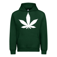Forest Green weed leaf in a pocket marijuana cannabis Urban Hoodie - linhVisuals