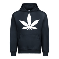 Navy weed leaf in a pocket marijuana cannabis Urban Hoodie - linhVisuals