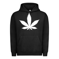 Pigment Black weed leaf in a pocket marijuana cannabis Urban Hoodie - linhVisuals