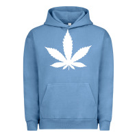 Pigment Pebble Blue weed leaf in a pocket marijuana cannabis Urban Hoodie - linhVisuals