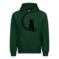 Forest Green womens double moon cat Urban Hoodie - linhVisuals