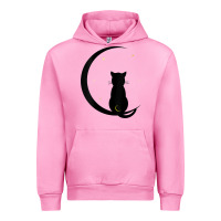 Fuchsia Pink womens double moon cat Urban Hoodie - linhVisuals