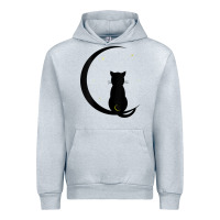 Heather Grey womens double moon cat Urban Hoodie - linhVisuals